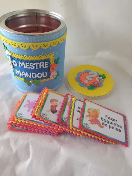 Lata o Mestre Mandou com fichas plastificadas