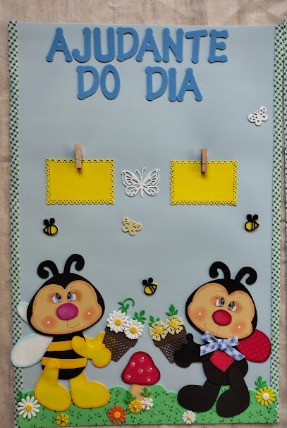 Kit de painéis escolares no tema Animais de Jardim em eva