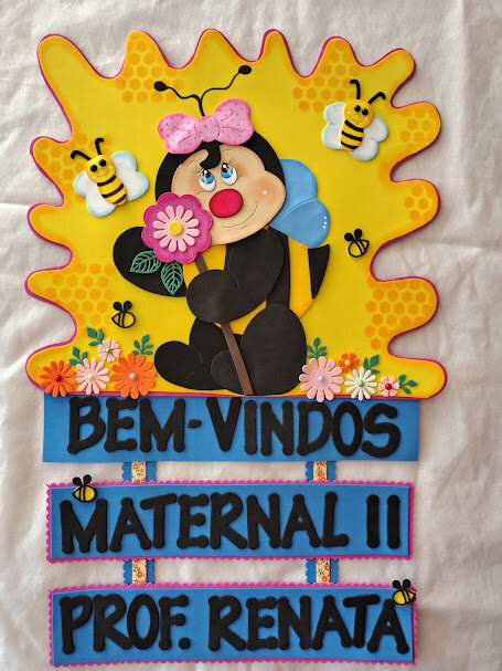 Kit de 4 painés escolares no tema Abelhas