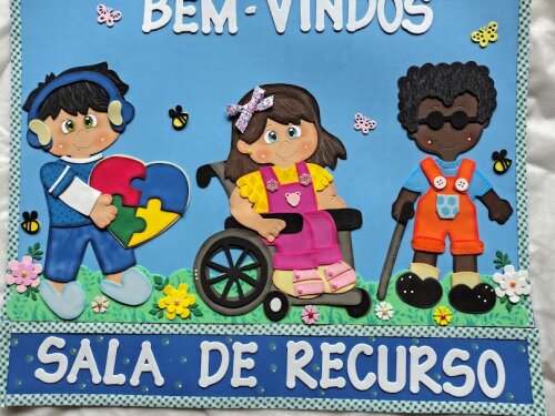 Cartaz de bem-vindos para sala de recurso