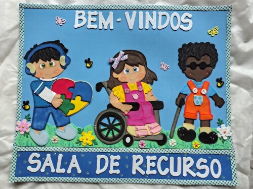 Cartaz de bem-vindos para sala de recurso