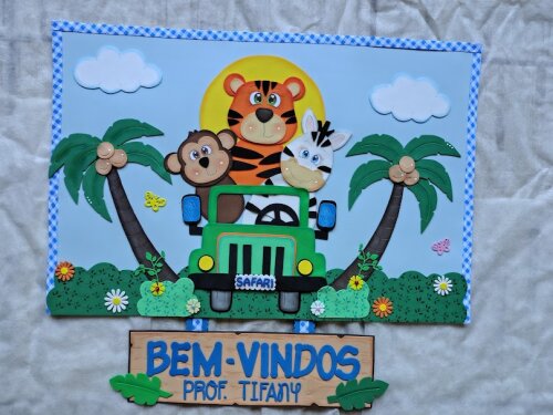 Cartaz de Bem-vindos no tema Safari