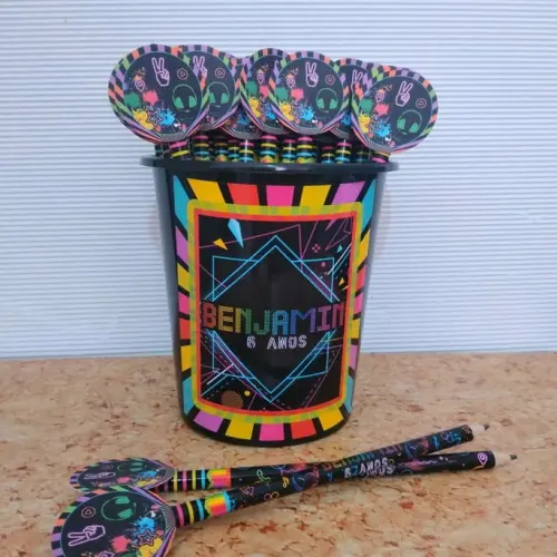 40 Lápis Personalizado - Neon