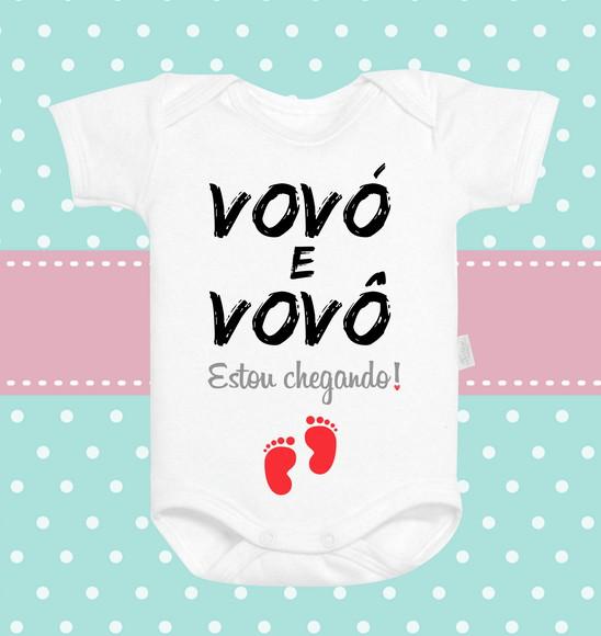 Body Baby Branco Personalizado Vovó e Vovô Estou Chegando!