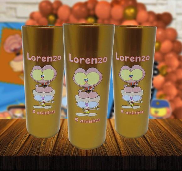 15 Copos Long Drink Dourado Personalizado Mongo e Drongo