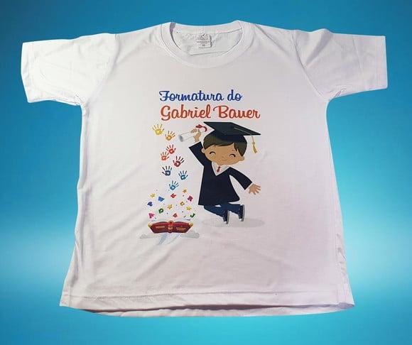 Camiseta Branca Infantil Formatura Escolar do Filho