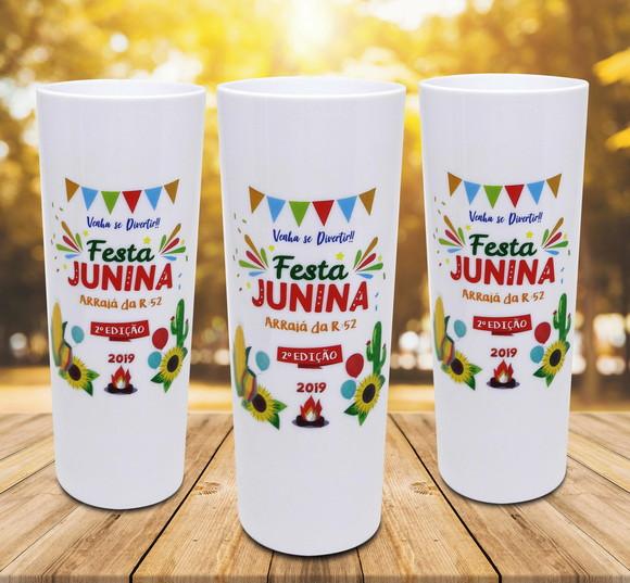 15 Copos Long Drink Branco Personalizado Festa Junina