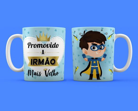 Caneca Branca Promovido a Irmão Mais Velho