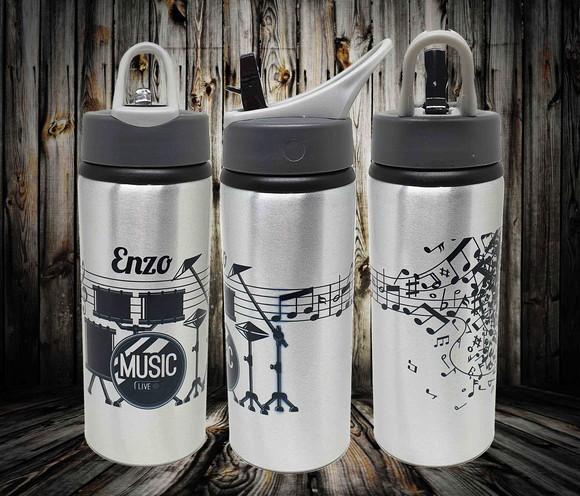 Squeeze Garrafa Garrafinha Personalizada Bateria Baterista