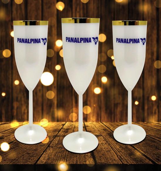 Taça Branca de Champagne Acrílico Personalizada