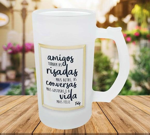 Caneca Vidro Cerveja Chopp Personalizado Presente Amigos