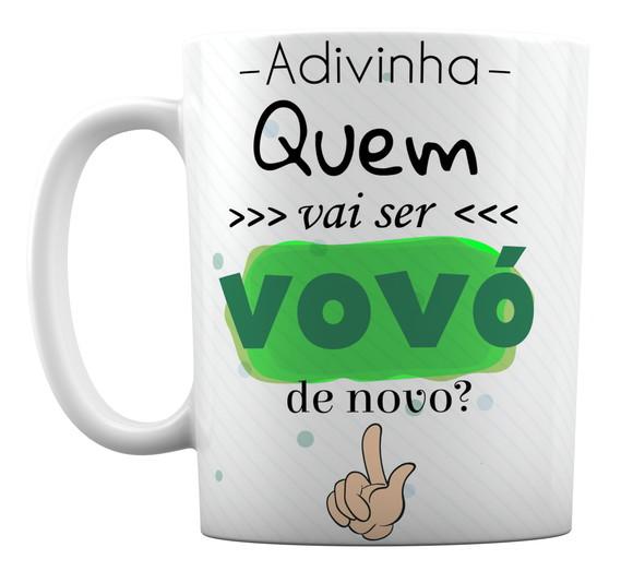 Caneca Branca Presente Adivinha Quem Vai Ser Vovó de Novo?