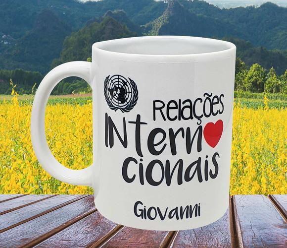 Caneca Branca Profissão Carreira Relações Internacionais