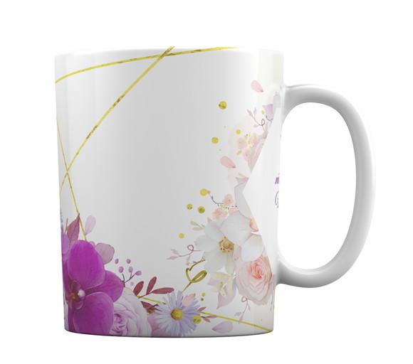 Caneca Branca Lembrancinha Presente Flores Floral Orquídea