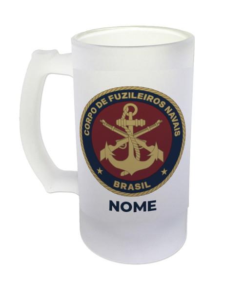 Caneca Vidro Chopp Cerveja Corpo de Fuzileiros Navais