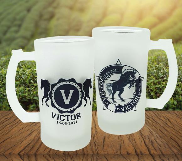 Caneca Vidro Cerveja Personalizado Hípica Rodeio Cavalos