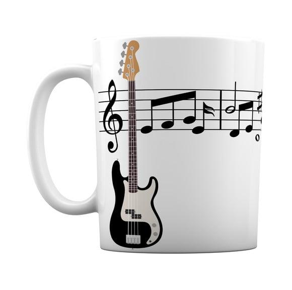 Caneca Instrumento Musical Baixo Contra Baixo Notas Musicais