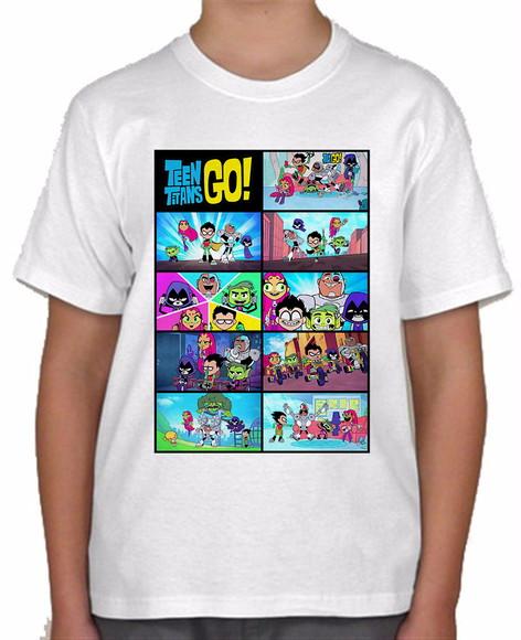 Camiseta Infantil Branca Personalizada Desenho Jovens Titãs
