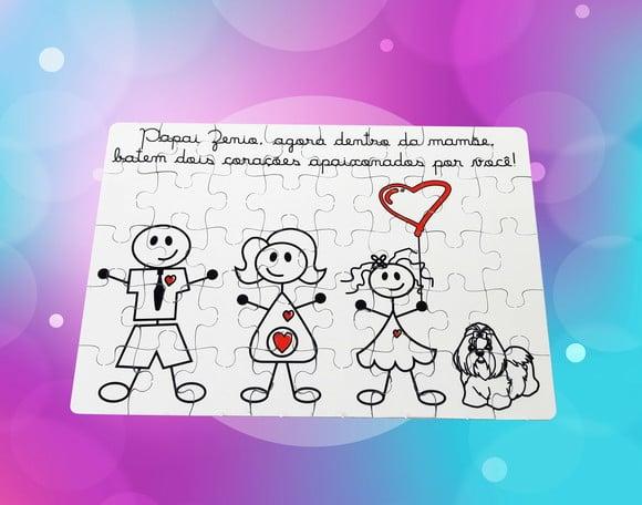 Quebra-cabeça Retangular Personalizado Desenho Família
