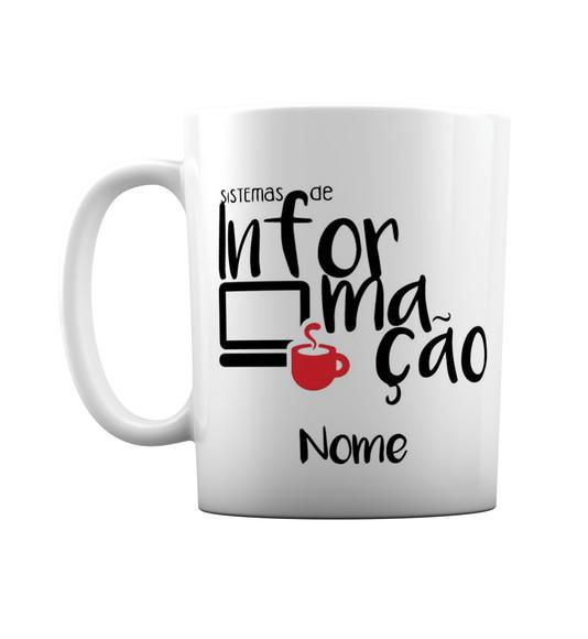 Caneca Branca Profissão Carreira Sistemas de Informação