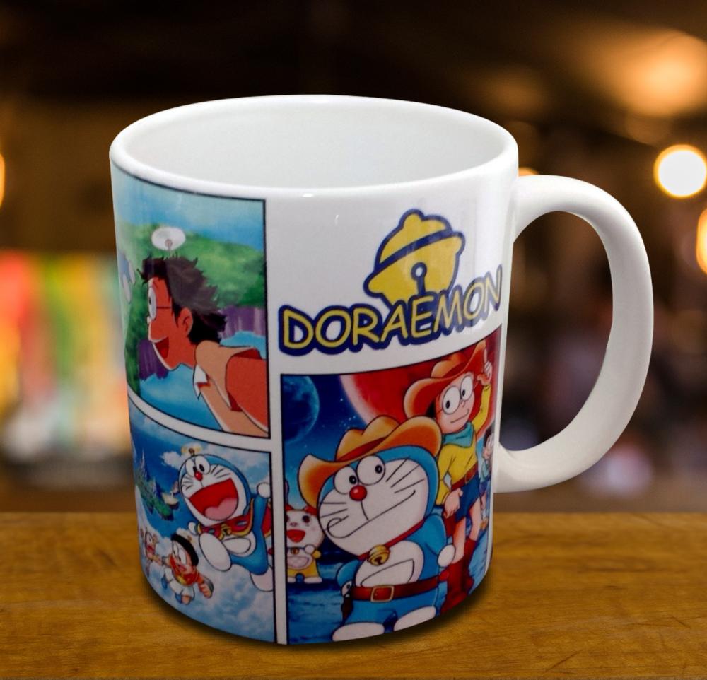 Caneca Branca Personalizada Doraemon