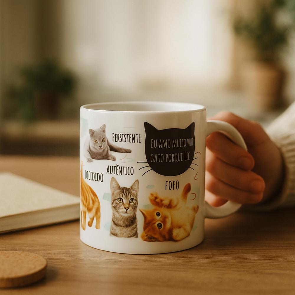 Caneca Branca Personalizada Gatinho - Puppy