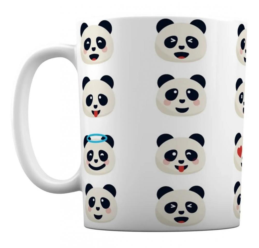 Caneca Branca Personalizado Emoji Panda