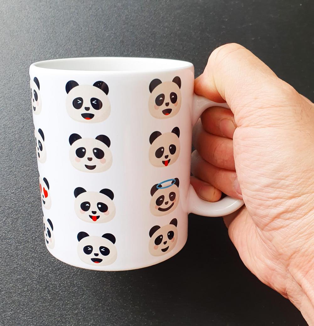 Caneca Branca Personalizado Emoji Panda
