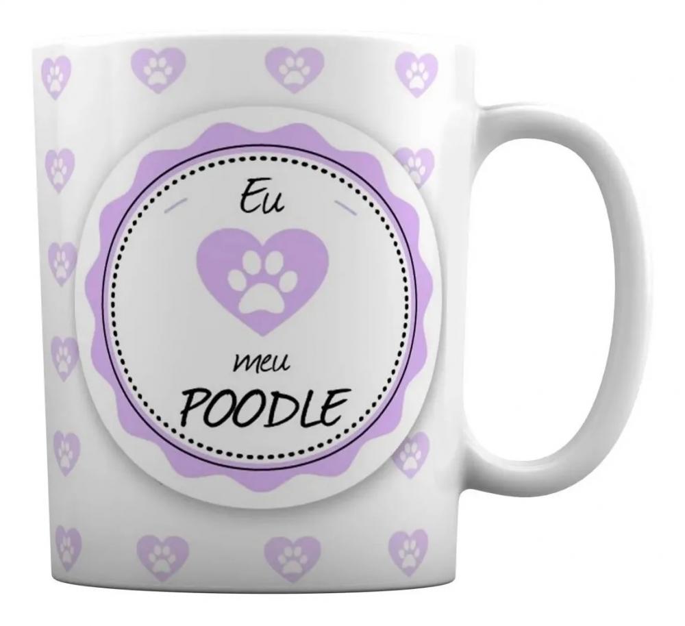 Caneca Branca Personalizado Cachorro Poodle