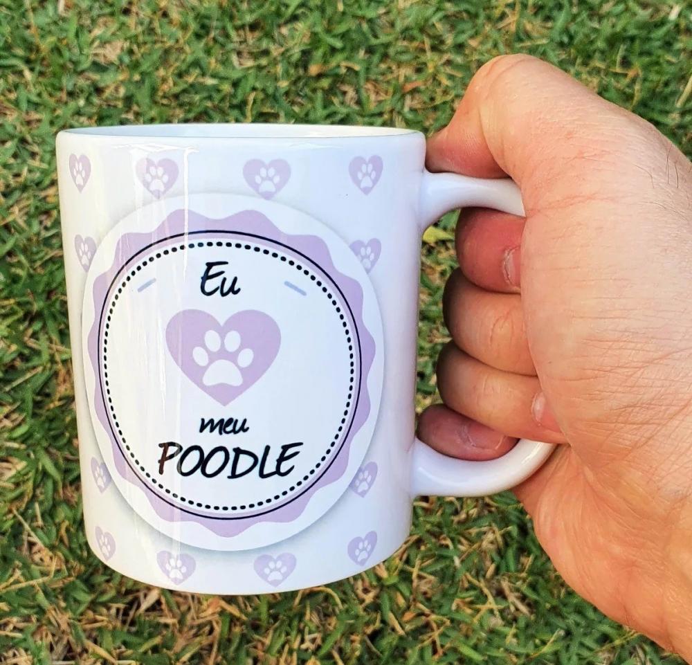Caneca Branca Personalizado Cachorro Poodle