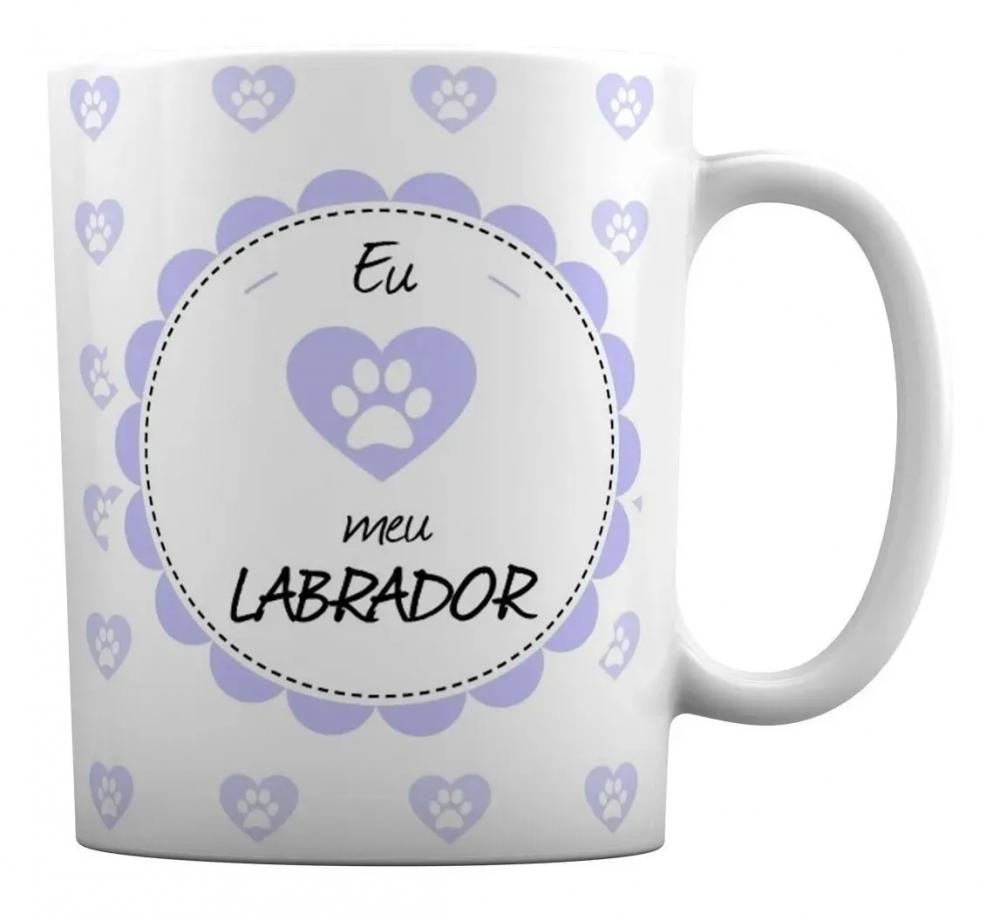 Caneca Branca Personalizado Cachorro Labrador
