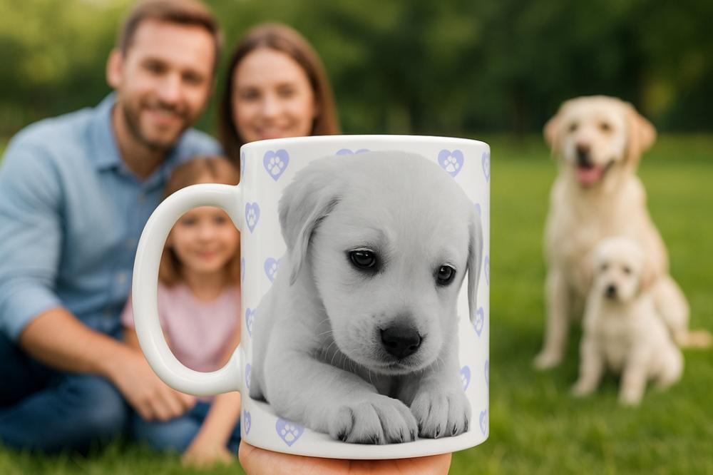 Caneca Branca Personalizado Cachorro Labrador