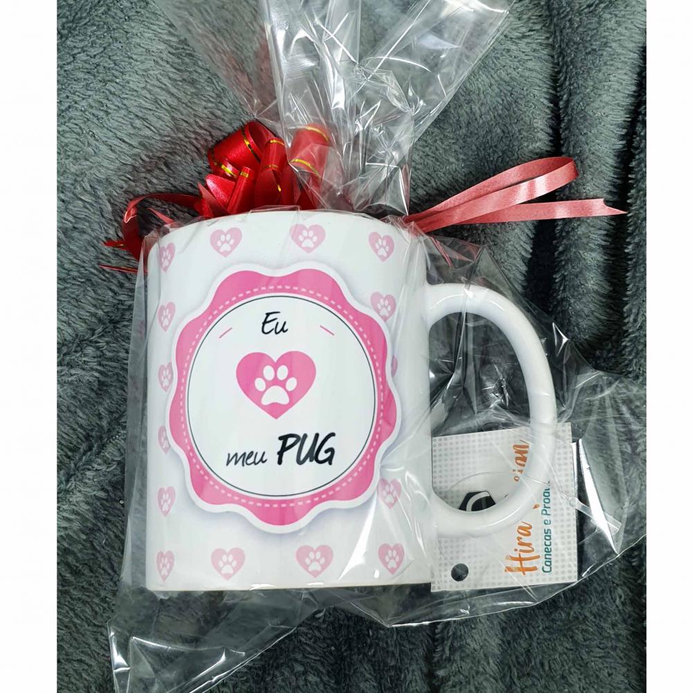 Caneca Branca Personalizado Cachorro Pug