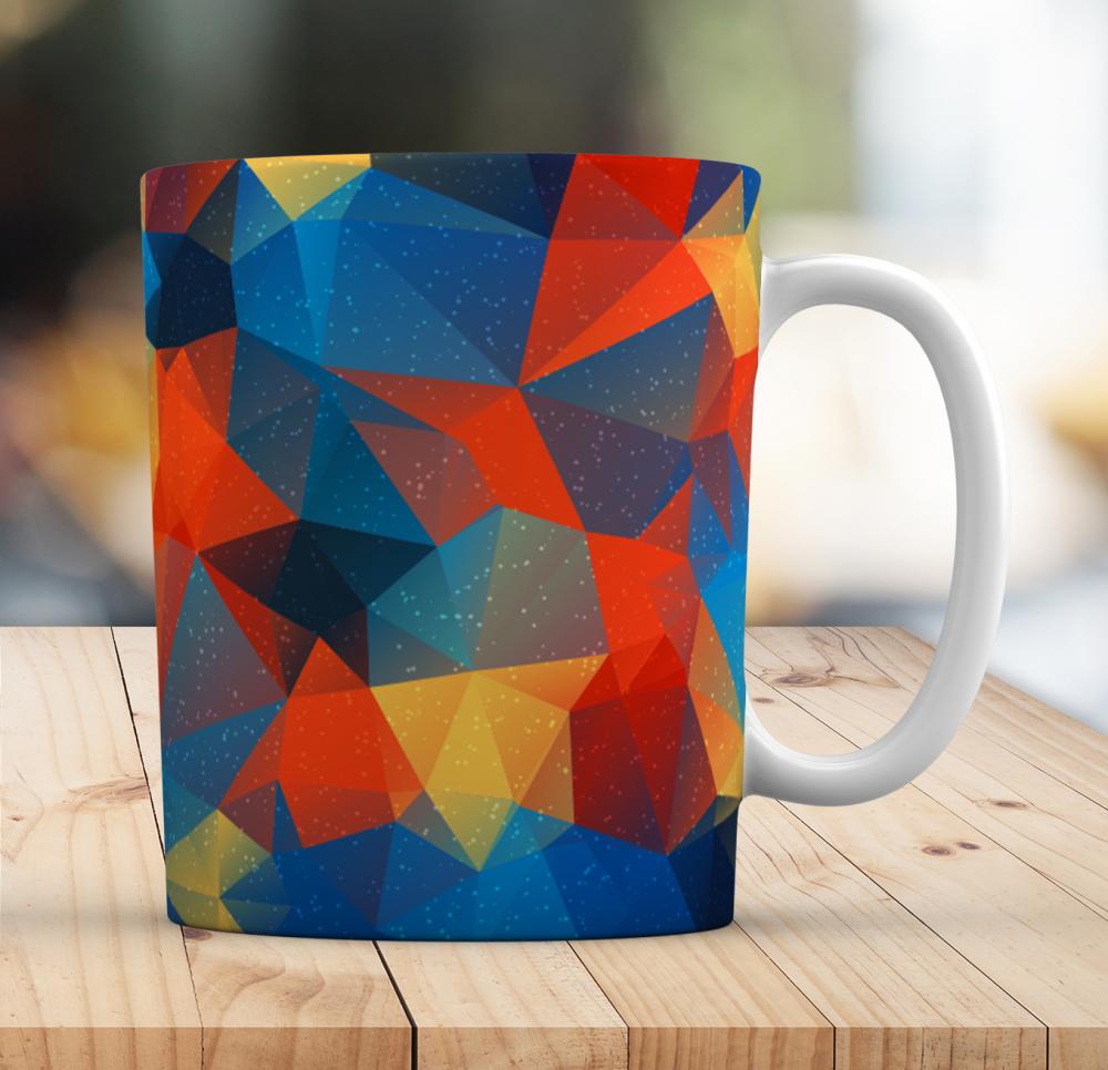 Caneca Branca Personalizado Abstrato Quadriculado