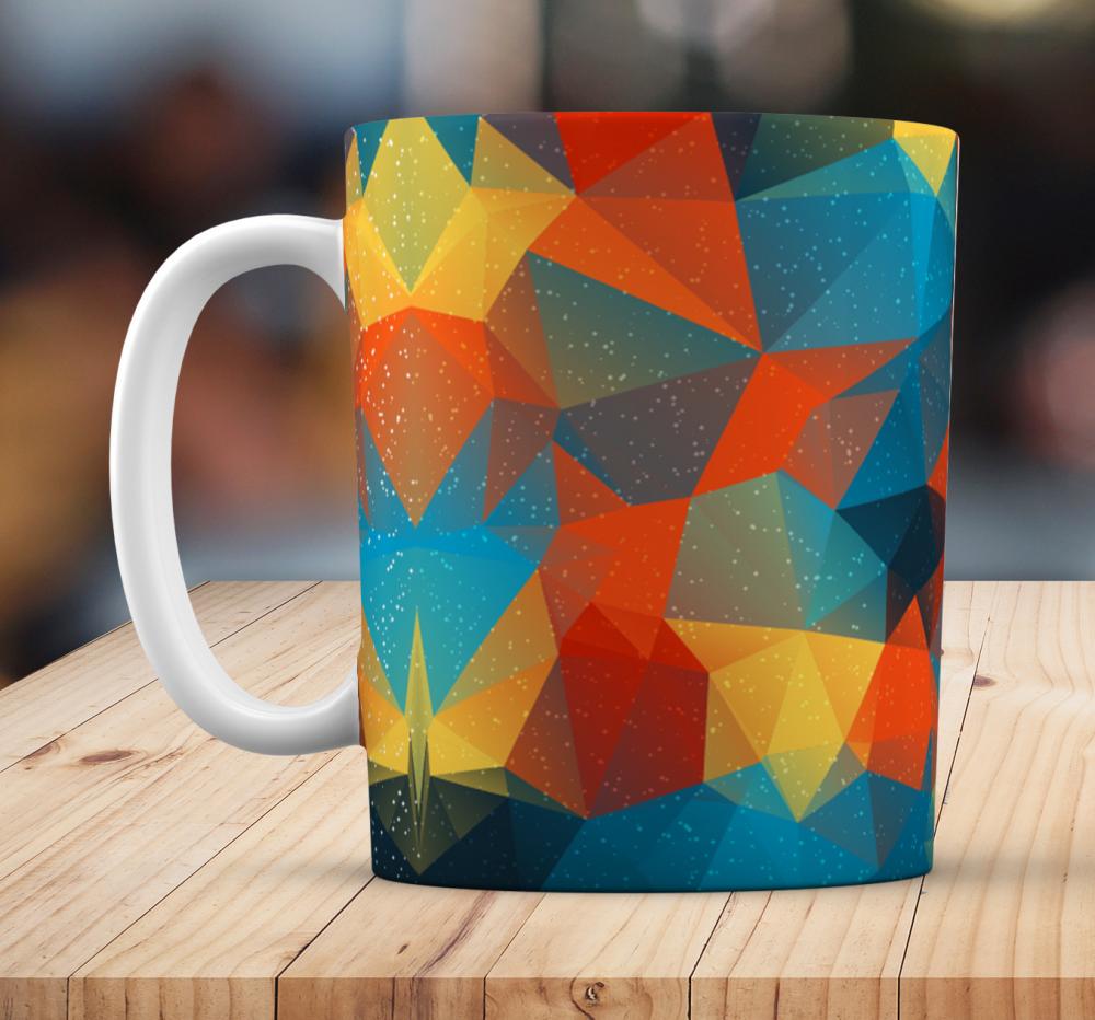 Caneca Branca Personalizado Abstrato Quadriculado