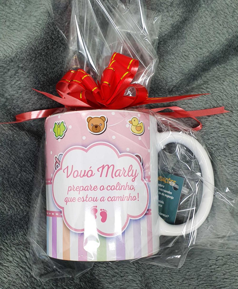 Caneca Branca Vovó Personalizada - Estou Chegando!