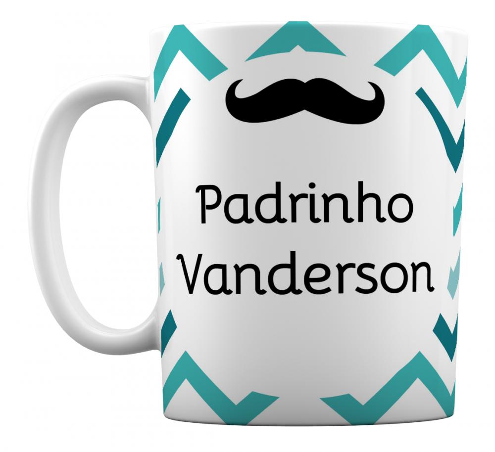 Caneca Branca Promovido a Dindo Padrinho Chevron
