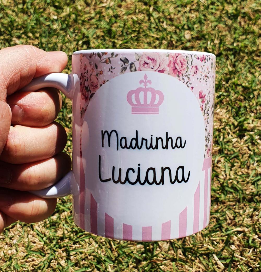 Caneca Branca Personalizada Madrinha de Consagração