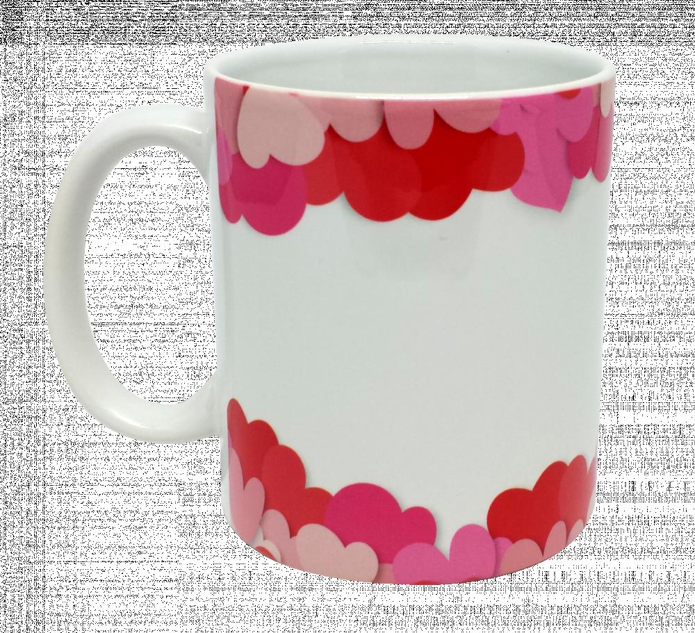 Caneca Branca Personalizada de Coração e Amor