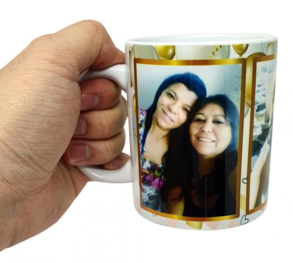 Caneca Branca para Aniversário Personalizado Amiga, Amigo