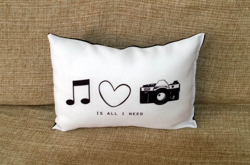 Almofada Decorativa Música e Fotografia Personalizada