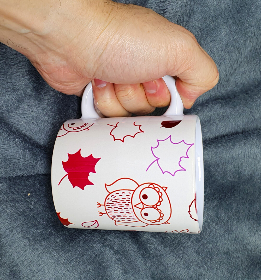Caneca Branca Personalizada Estampa de Coruja