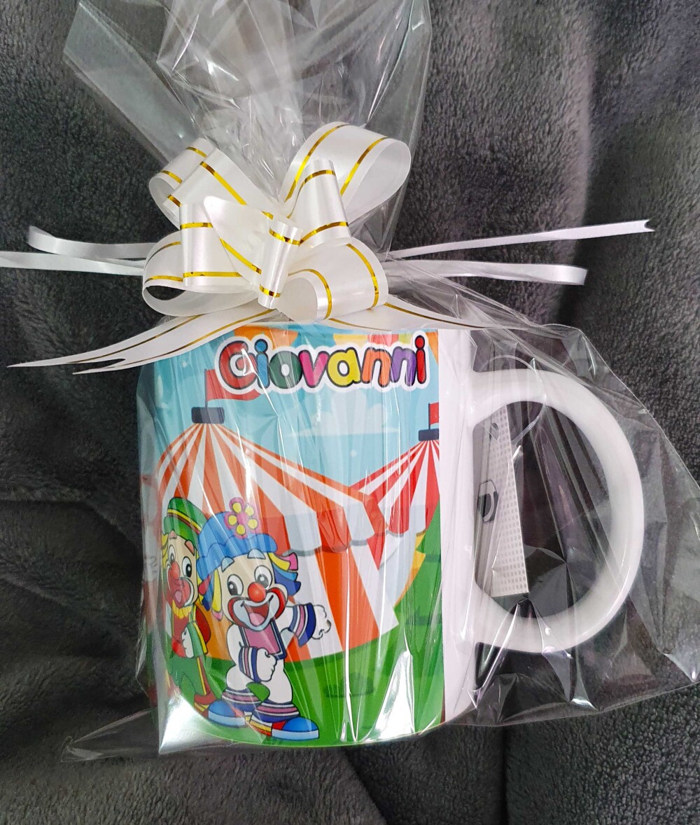 Caneca Branca Personalizada - Palhaços Patati Patata