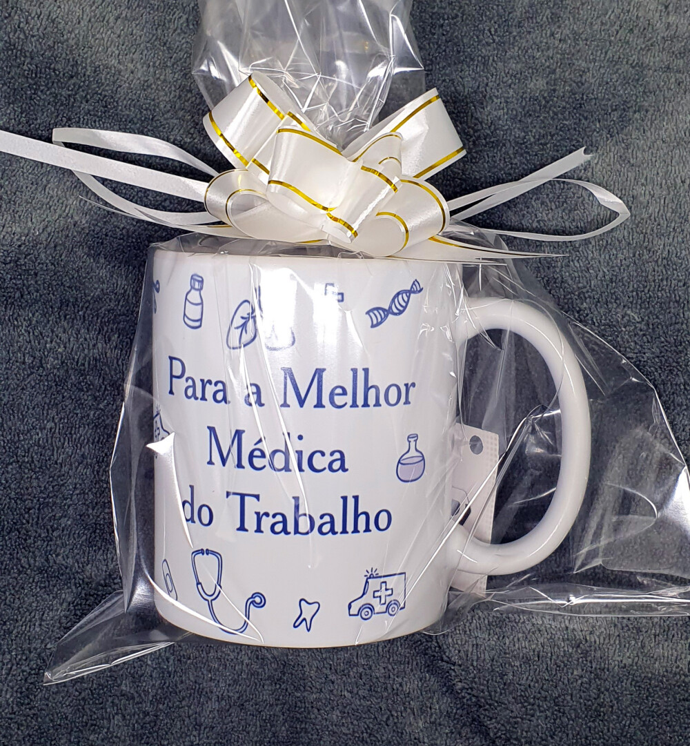 Caneca Branca Personalizada Lembrancinha Médica do Trabalho