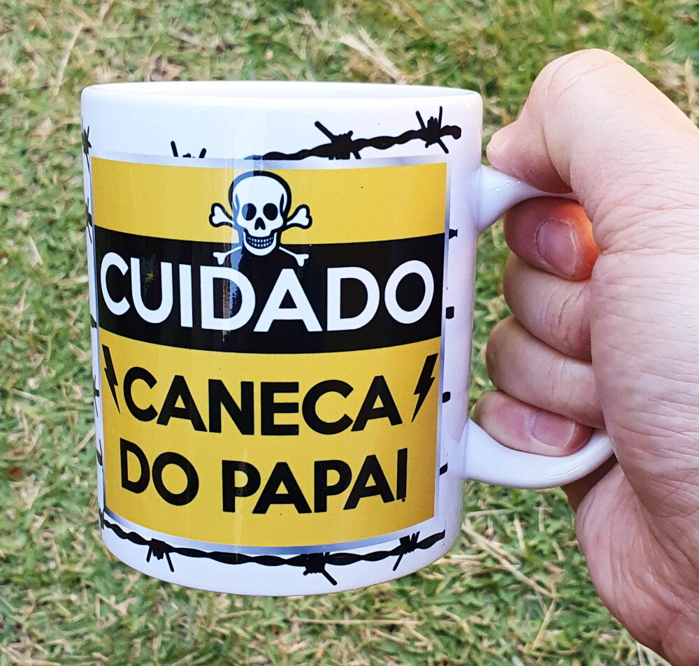 Cuidado Caneca Branca do Papai Personalizada (com Foto)