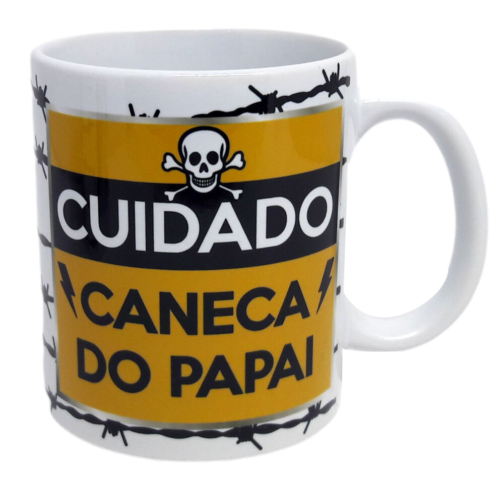 Cuidado Caneca Branca do Papai Personalizada (com Foto)