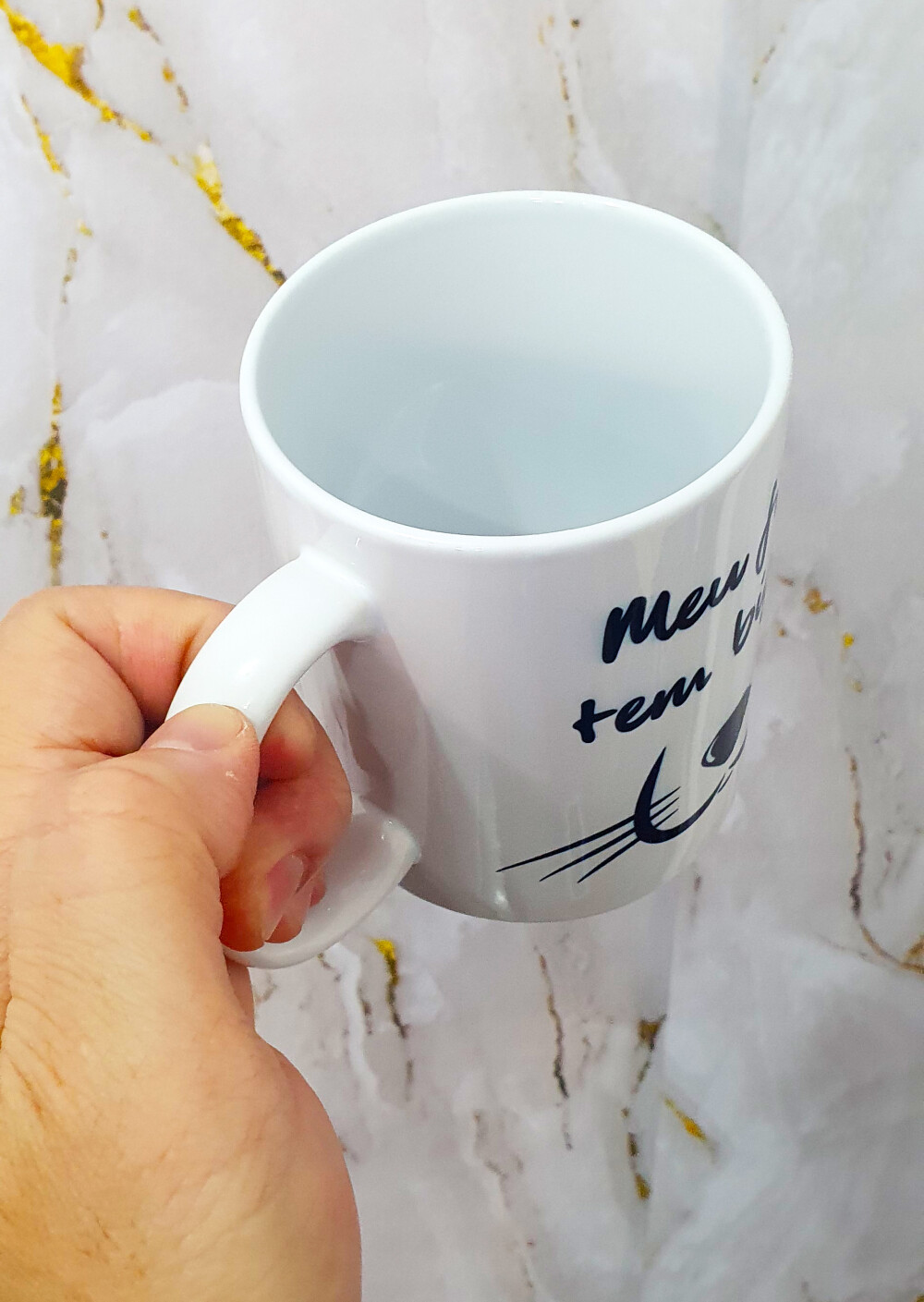 Caneca Branca Cachorro Personalizado - Meu Filho Tem Bigode