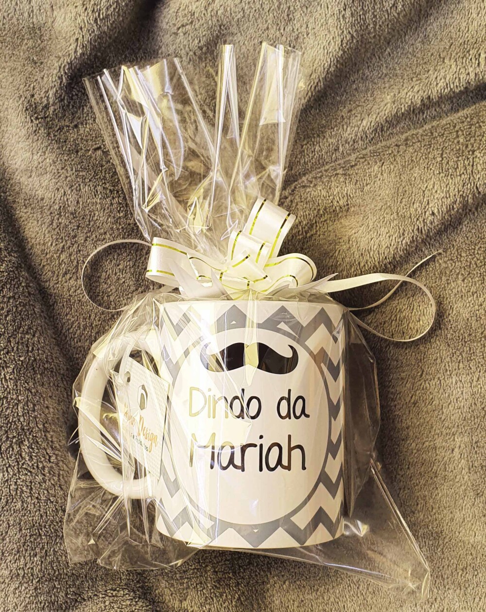 Caneca Branca Personalizada Dindo (padrinho) Chevron