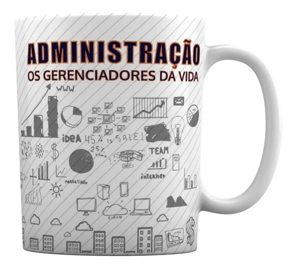Caneca Branca Personalizado Carreira Profissão Administração
