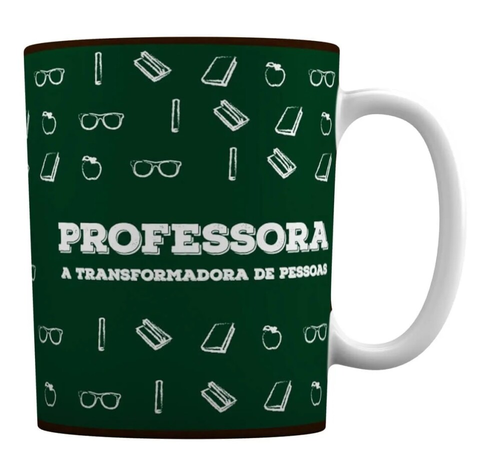 Caneca Branca Personalizada Profissão Professora